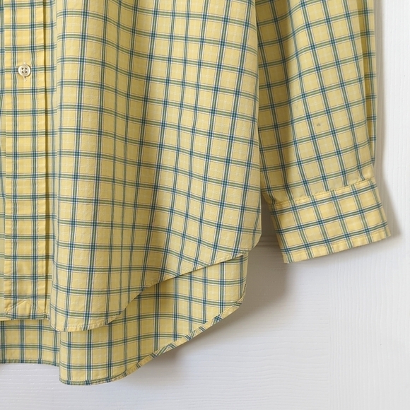 Ralph Lauren 90's Vintage Preppy Plaid Long Sleeve Button Down Shirt Yellow XL - Picture 9 of 12
